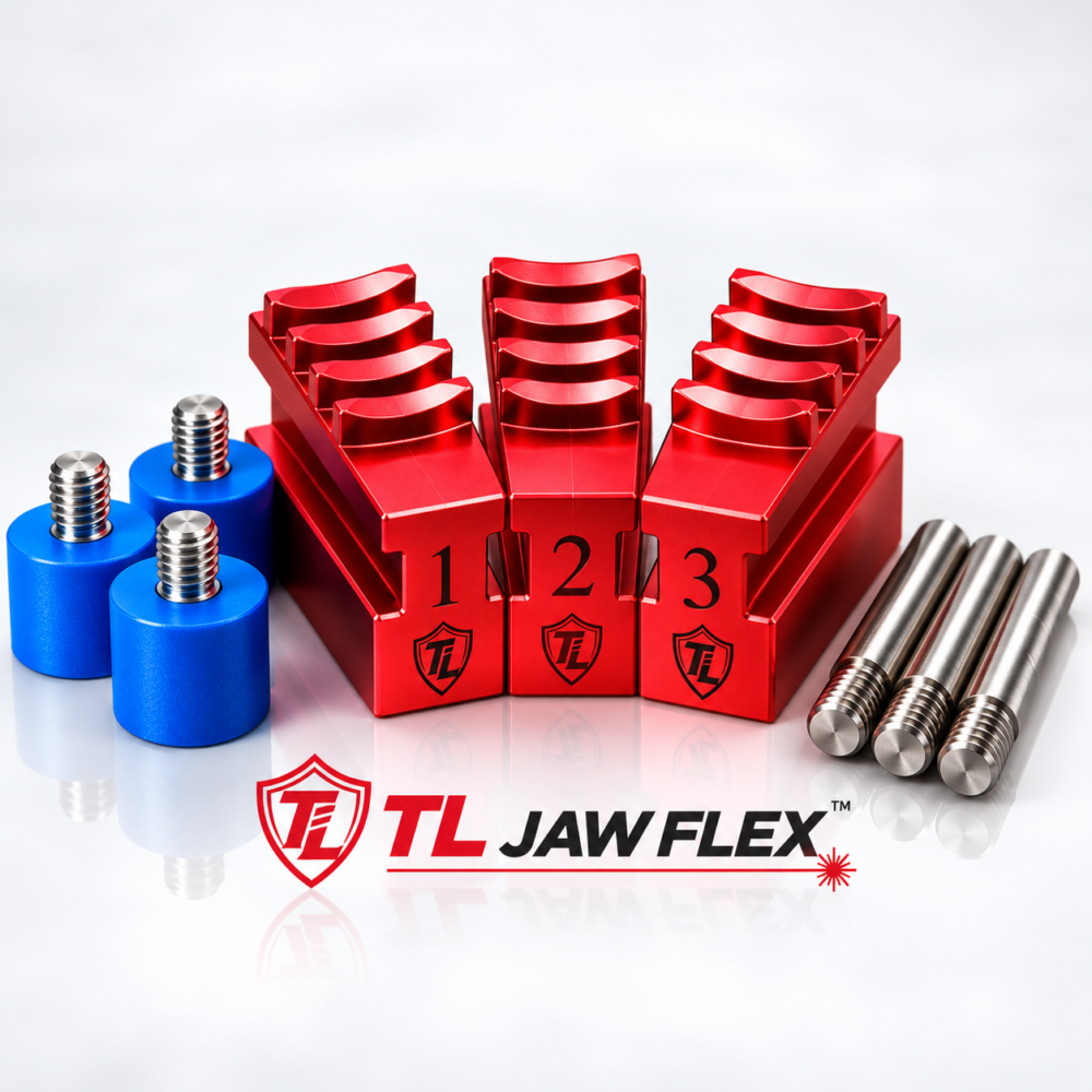 TL Jaw Flex D80 rotary jaw upgrade kit with aluminum jaws and mounting accessories