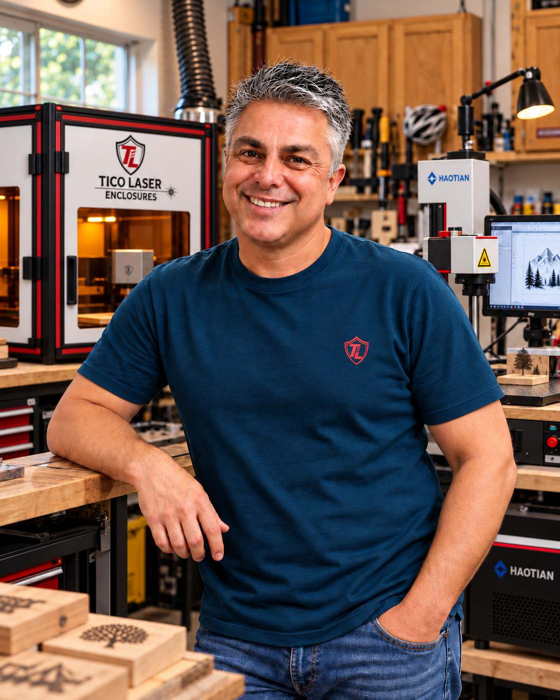 Tico Laser instructor in the workshop